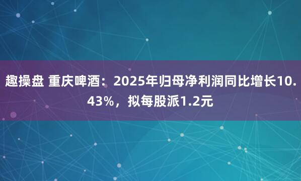 趣操盘 重庆啤酒：2025年归母净利润同比增长10.43%，拟每股派1.2元
