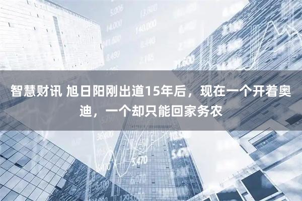 智慧财讯 旭日阳刚出道15年后，现在一个开着奥迪，一个却只能回家务农