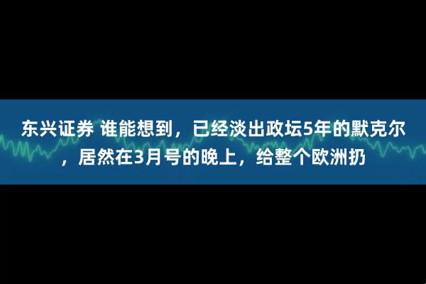 东兴证券 谁能想到，已经淡出政坛5年的默克尔，居然在3月号的晚上，给整个欧洲扔