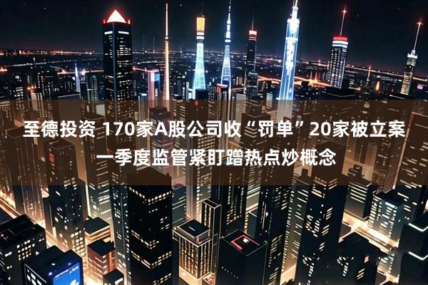 至德投资 170家A股公司收“罚单”20家被立案 一季度监管紧盯蹭热点炒概念