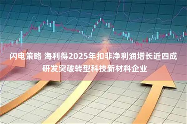 闪电策略 海利得2025年扣非净利润增长近四成 研发突破转型科技新材料企业