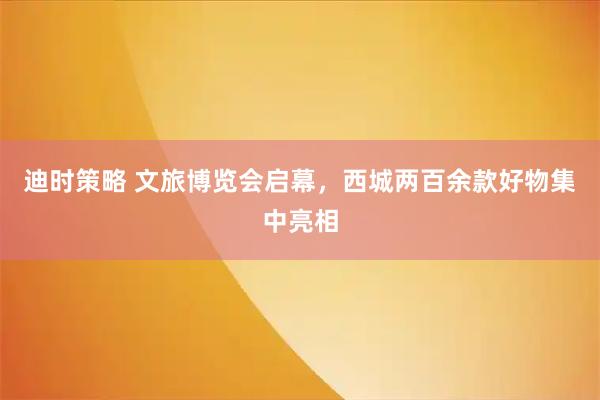 迪时策略 文旅博览会启幕，西城两百余款好物集中亮相
